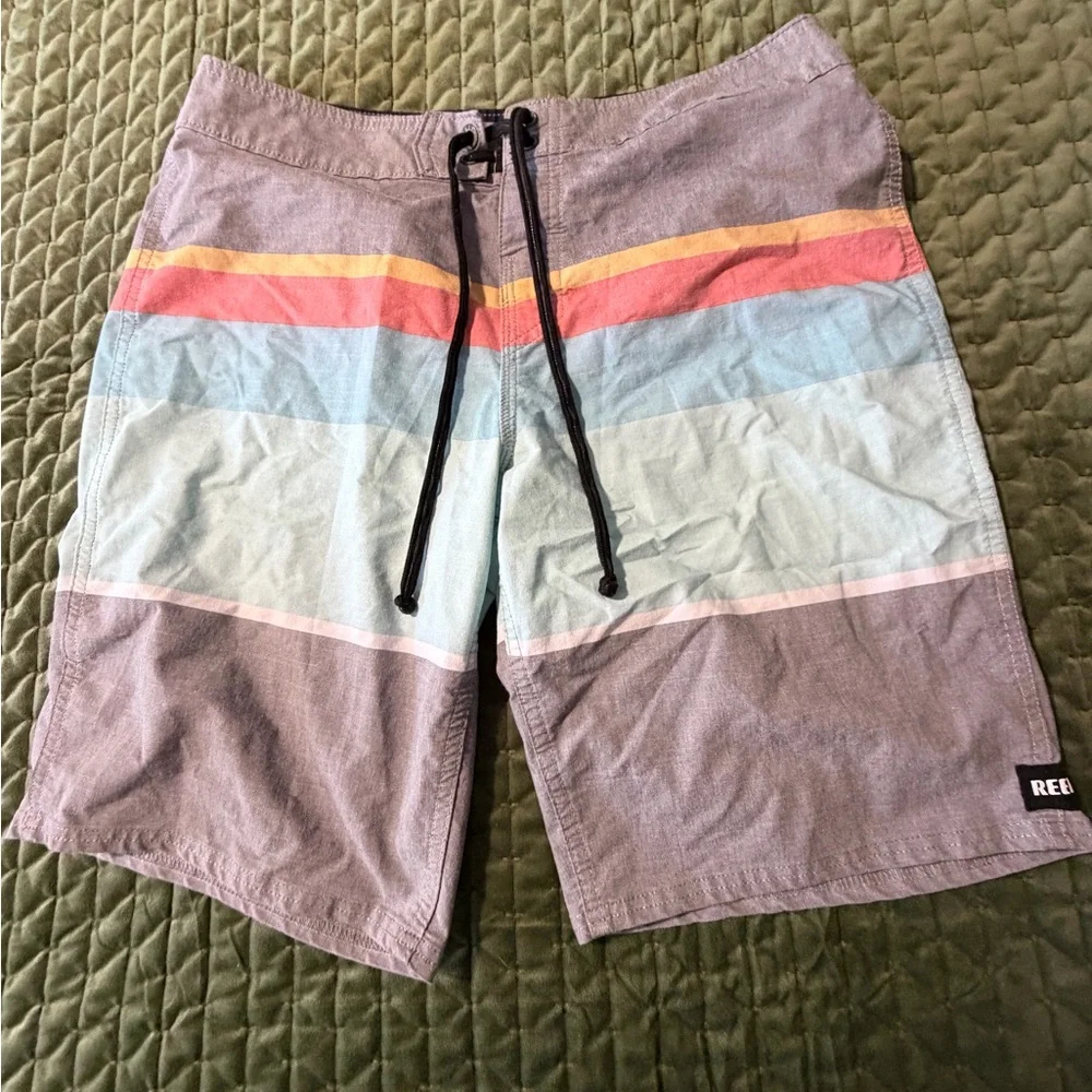 Reef board shorts swim trunks grey blue size 33 summer‎